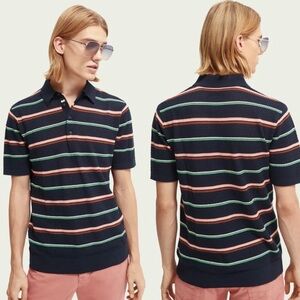 Scotch & Soda Knitted Striped Polo Men’s Size Large